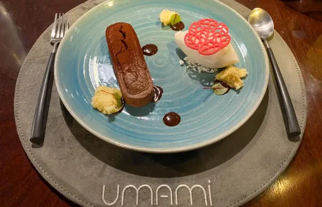 Dessert at Umami Restaurant, Dinarobin Resort & Spa Dessert at Umami Restaurant, Dinarobin Resort & Spa