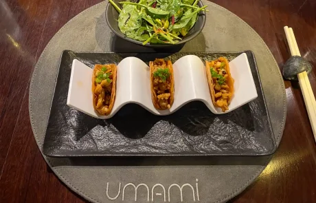 Tacos at Umami Restaurant, Dinarobin Resort & Spa Tacos at Umami Restaurant, Dinarobin Resort & Spa